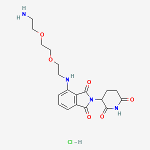 4-((2-(2-(2-Aminoethoxy)ethoxy)ethyl)amino)-2-(2,6-dioxopiperidin-3-yl)isoindoline-1,3-dione hydrochloride chemical structure (CAS 2245697-87-2)