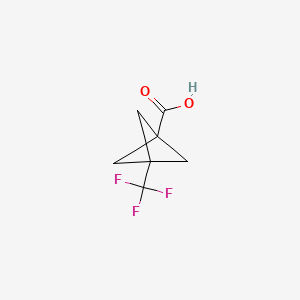 3-(Trifluoromethyl)bicyclo[1.1.1]pentane-1-carboxylic acid chemical structure (CAS 224584-18-3)