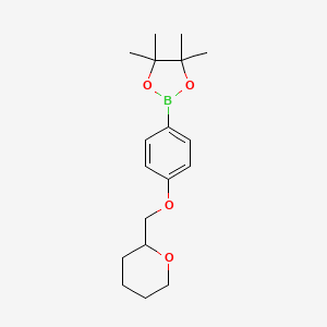 4,4,5,5-Tetramethyl-2-(4-((tetrahydro-2H-pyran-2-yl)methoxy)phenyl)-1,3,2-dioxaborolane chemical structure (CAS 2246378-88-9)