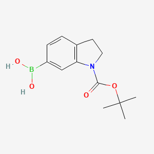 1-(tert-Butoxycarbonyl)indolin-6-yl-6-boronic acid chemical structure (CAS 2246553-09-1)