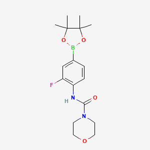 N-(2-Fluoro-4-(4,4,5,5-tetramethyl-1,3,2-dioxaborolan-2-yl)phenyl)morpholine-4-carboxamide chemical structure (CAS 2246577-10-4)