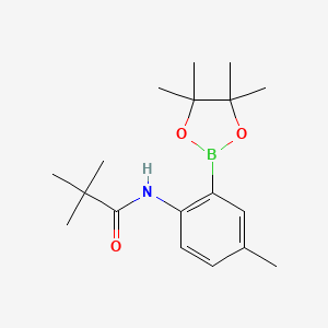 N-(4-Methyl-2-(4,4,5,5-tetramethyl-1,3,2-dioxaborolan-2-yl)phenyl)pivalamide chemical structure (CAS 2246585-66-8)