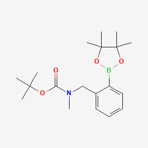 tert-Butyl methyl(2-(4,4,5,5-tetramethyl-1,3,2-dioxaborolan-2-yl)benzyl)carbamate chemical structure (CAS 2246590-15-6)