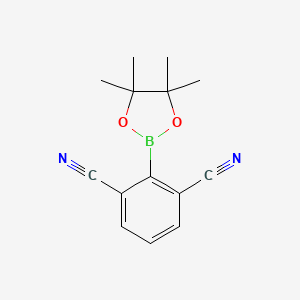 2-(4,4,5,5-Tetramethyl-1,3,2-dioxaborolan-2-yl)isophthalonitrile chemical structure (CAS 2246614-97-9)