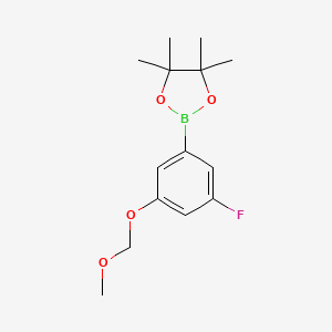 2-(3-Fluoro-5-(methoxymethoxy)phenyl)-4,4,5,5-tetramethyl-1,3,2-dioxaborolane chemical structure (CAS 2246637-58-9)