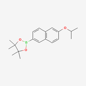 2-(6-Isopropoxynaphthalen-2-yl)-4,4,5,5-tetramethyl-1,3,2-dioxaborolane chemical structure (CAS 2246680-29-3)