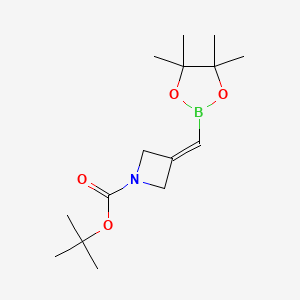 tert-Butyl 3-[(tetramethyl-1,3,2-dioxaborolan-2-yl)methylidene]azetidine-1-carboxylate chemical structure (CAS 2246802-17-3)