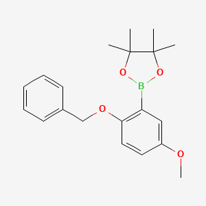 2-(2-(Benzyloxy)-5-methoxyphenyl)-4,4,5,5-tetramethyl-1,3,2-dioxaborolane chemical structure (CAS 2246815-98-3)