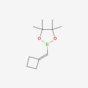 2-(Cyclobutylidenemethyl)-4,4,5,5-tetramethyl-1,3,2-dioxaborolane chemical structure (CAS 2246816-47-5)