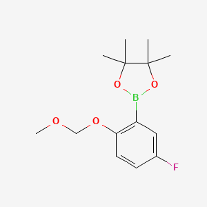 2-(5-Fluoro-2-(methoxymethoxy)phenyl)-4,4,5,5-tetramethyl-1,3,2-dioxaborolane chemical structure (CAS 2246824-97-3)