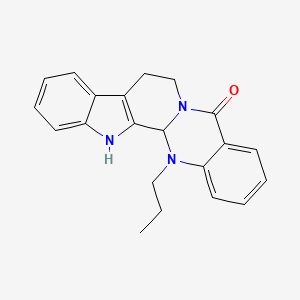 14-Propyl-8,13,13b,14-tetrahydroindolo[2',3':3,4]pyrido[2,1-b]quinazolin-5(7H)-one chemical structure (CAS 2247047-77-2)