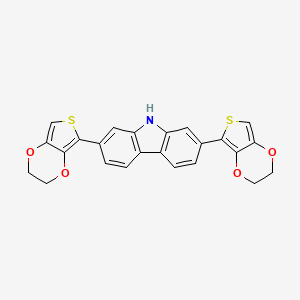 2,7-Bis(2,3-dihydrothieno[3,4-b][1,4]dioxin-5-yl)-9H-carbazole chemical structure (CAS 2247347-75-5)