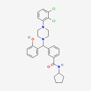 N-Cyclopentyl-3-((4-(2,3-dichlorophenyl)piperazin-1-yl)(2-hydroxyphenyl)methyl)benzamide chemical structure (CAS 2247491-97-8)