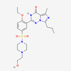 2-(2-Ethoxy-5-((4-(2-hydroxyethyl)piperazin-1-yl)sulfonyl)phenyl)-5-methyl-7-propylimidazo[5,1-f][1,2,4]triazin-4(1H)-one chemical structure (CAS 224785-98-2)