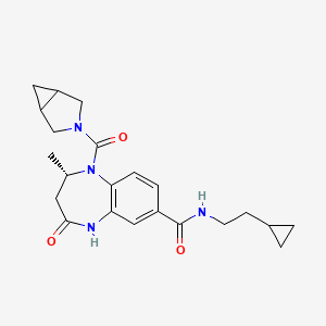 (2S)-1-(3-Azabicyclo[3.1.0]hexane-3-carbonyl)-N-(2-cyclopropylethyl)-2-methyl-4-oxo-2,3,4,5-tetrahydro-1H-benzo[b][1,4]diazepine-7-carboxamide chemical structure (CAS 2247890-13-5)