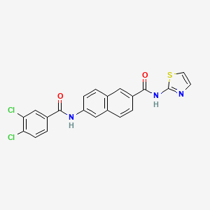 6-(3,4-Dichlorobenzamido)-N-(thiazol-2-yl)-2-naphthamide chemical structure (CAS 2247919-28-2)