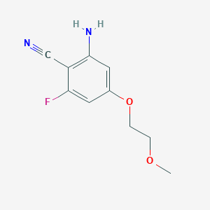 2-Amino-6-fluoro-4-(2-methoxyethoxy)benzonitrile chemical structure (CAS 2248003-85-0)