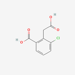 2-(Carboxymethyl)-3-chlorobenzoic acid chemical structure (CAS 22482-74-2)