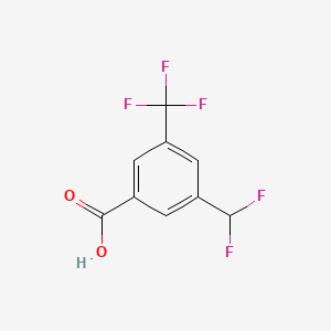 3-(Difluoromethyl)-5-(trifluoromethyl)benzoic acid chemical structure (CAS 2248290-21-1)