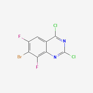 7-Bromo-2,4-dichloro-6,8-difluoroquinazoline chemical structure (CAS 2248318-27-4)