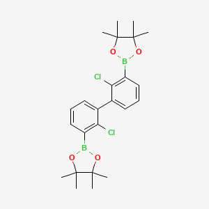 2,2'-(2,2'-Dichloro-[1,1'-biphenyl]-3,3'-diyl)bis(4,4,5,5-tetramethyl-1,3,2-dioxaborolane) chemical structure (CAS 2248640-53-9)
