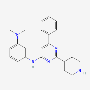 N1,N1-Dimethyl-N3-(6-phenyl-2-(piperidin-4-yl)pyrimidin-4-yl)benzene-1,3-diamine chemical structure (CAS 2248691-29-2)