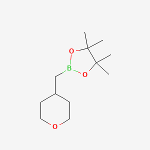 4,4,5,5-Tetramethyl-2-((tetrahydro-2H-pyran-4-yl)methyl)-1,3,2-dioxaborolane chemical structure (CAS 2249826-22-8)