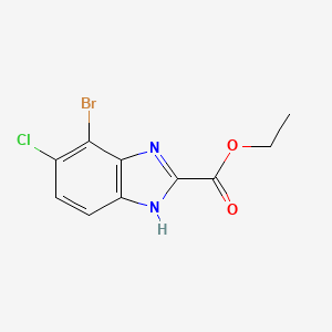 Ethyl 7-bromo-6-chloro-1H-benzo[d]imidazole-2-carboxylate chemical structure (CAS 2250023-38-0)