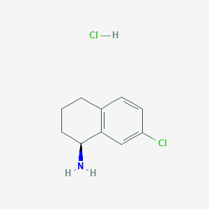 (S)-7-Chloro-1,2,3,4-tetrahydronaphthalen-1-amine hydrochloride chemical structure (CAS 2250241-96-2)