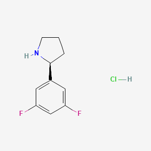 (S)-2-(3,5-Difluorophenyl)pyrrolidine hydrochloride chemical structure (CAS 2250242-36-3)