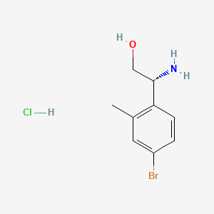 (R)-2-Amino-2-(4-bromo-2-methylphenyl)ethanol hydrochloride chemical structure (CAS 2250242-63-6)