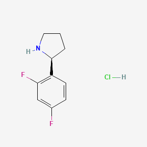 (S)-2-(2,4-Difluorophenyl)pyrrolidine hydrochloride chemical structure (CAS 2250243-07-1)