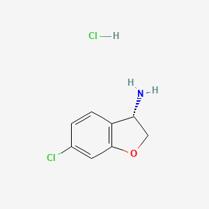 (S)-6-Chloro-2,3-dihydrobenzofuran-3-amine hydrochloride chemical structure (CAS 2250243-15-1)