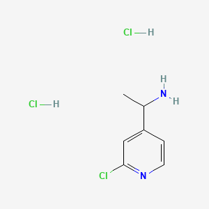 1-(2-Chloropyridin-4-yl)ethan-1-amine dihydrochloride chemical structure (CAS 2250243-31-1)