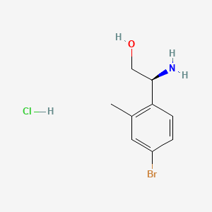 (S)-2-Amino-2-(4-bromo-2-methylphenyl)ethan-1-ol hydrochloride chemical structure (CAS 2250243-40-2)