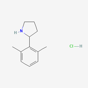 2-(2,6-Dimethylphenyl)pyrrolidine hydrochloride chemical structure (CAS 2250243-80-0)