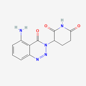 3-(5-Amino-4-oxobenzo[d][1,2,3]triazin-3(4H)-yl)piperidine-2,6-dione chemical structure (CAS 2250288-69-6)