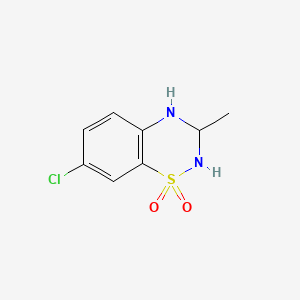 7-Chloro-3-methyl-3,4-dihydro-2H-benzo[e][1,2,4]thiadiazine 1,1-dioxide chemical structure (CAS 22503-72-6)