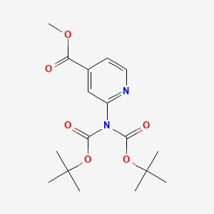 Methyl 2-[bis[(1,1-dimethylethoxy)carbonyl]amino]-4-pyridinecarboxylate chemical structure (CAS 2250409-70-0)