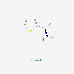 (R)-1-(Thiophen-2-yl)ethanamine hydrochloride chemical structure (CAS 2252246-01-6)
