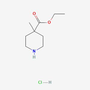 Ethyl 4-methylpiperidine-4-carboxylate hydrochloride chemical structure (CAS 225240-71-1)