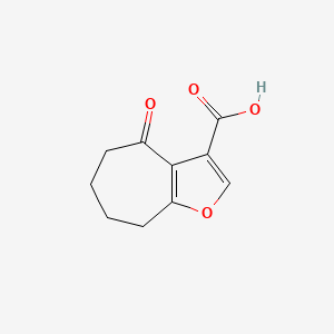 4-Oxo-5,6,7,8-tetrahydro-4H-cyclohepta[b]furan-3-carboxylic acid chemical structure (CAS 225240-79-9)