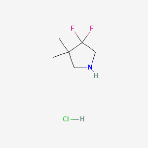 3,3-Difluoro-4,4-dimethylpyrrolidine hydrochloride chemical structure (CAS 2253638-76-3)