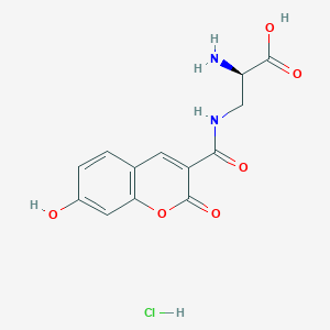 (R)-2-Amino-3-(7-hydroxy-2-oxo-2H-chromene-3-carboxamido)propanoic acid hydrochloride chemical structure (CAS 2253733-10-5)