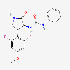 1-((3S,4R)-4-(2,6-Difluoro-4-methoxyphenyl)-2-oxopyrrolidin-3-yl)-3-phenylurea chemical structure (CAS 2253947-47-4)