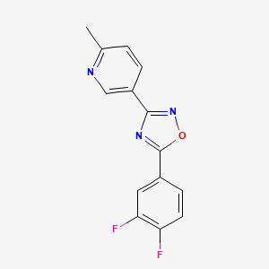 5-(3,4-Difluorophenyl)-3-(6-methylpyridin-3-yl)-1,2,4-oxadiazole chemical structure (CAS 2254004-96-9)