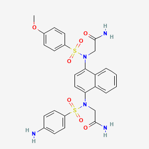 2-((N-(4-((4-Amino-N-(2-amino-2-oxoethyl)phenyl)sulfonamido)naphthalen-1-yl)-4-methoxyphenyl)sulfonamido)acetamide chemical structure (CAS 2254492-08-3)