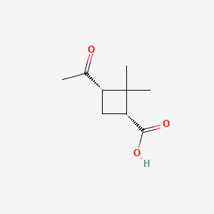 (1R,3S)-3-Acetyl-2,2-dimethylcyclobutane-carboxylic acid chemical structure (CAS 22571-78-4)