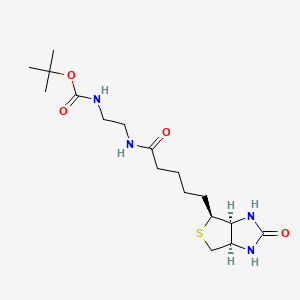 tert-Butyl (2-(5-((3aS,4S,6aR)-2-oxohexahydro-1H-thieno[3,4-d]imidazol-4-yl)pentanamido)ethyl)carbamate chemical structure (CAS 225797-46-6)