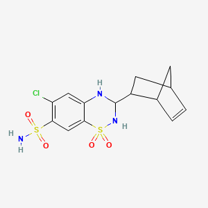 6-Chloro-3,4-dihydro-3-(2-norbornen-5-yl)-2H-1,2-4-benzothiadiazine-7-sulfonamide 1,1-Dioxide chemical structure (CAS 2259-96-3)